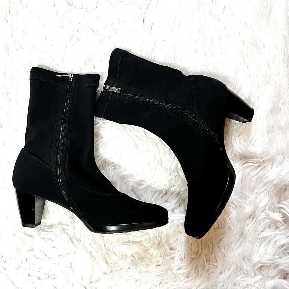 Ara Tabitha waterproof mid calf black heeled boots - Picture 3 of 7